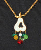 Mandle Pear Dangling Fruit Glass Beads Vintage Necklace & Matching Earrings