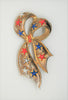 Patriotic Red White & Blue Stars Bow Vintage Figural Pin Brooch