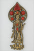Carnelian Temple Goddess Vintage Figural Costume Pin Brooch