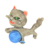 HAR Kitty Cat Blue Yarn Ball Vintage Figural Pin Brooch