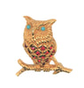 Ciner Ruby Belly Owl Vintage Costume Figural Pin Brooch