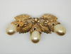 Acorn Floral Antique Art Deco Plated Pot Metal Figural Collar Pin Brooch