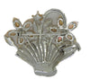 Coro Pegasus Faux Abalone AB Rhodium Floral Basket Vintage Figural Brooch