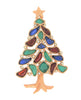 Crown Trifari Plique-a-Jour Modern Mosaics Christmas Tree Figural Pin Brooch