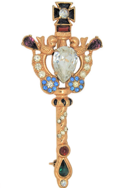 Kramer New York Royal Scepter Maltese Cross Vintage Figural Pin Brooch