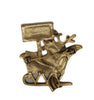Danecraft Reindeer On Strike Sleigh Vintage Figural Pin Brooch