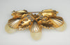 Acorn Floral Antique Art Deco Plated Pot Metal Figural Collar Pin Brooch