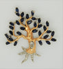 Reja Tree of Life Sapphire Blues Vintage Costume Figural Pin Brooch
