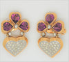 Made in Italy High-End Heart Dangle CZ Vintage Figural Earrings