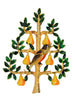 Cadoro Partridge Pear Tree Christmas Holiday Vintage Figural Pin Brooch
