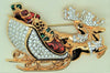 Swarovski Christmas Sleigh & Reindeer Retired Limited Edition Figural Brooch RARE