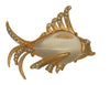 Staret Lucite Belly Gold Tone Plate Finned Fish Vintage Figural Pin Brooch