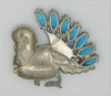 Corocraft Dove Pigeon Peacock Bird Vintage Costume Figural Pin Brooch