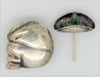 Sterling Emerald Glass Sombrero Siesta Perfume Costume Figural Pin Brooch
