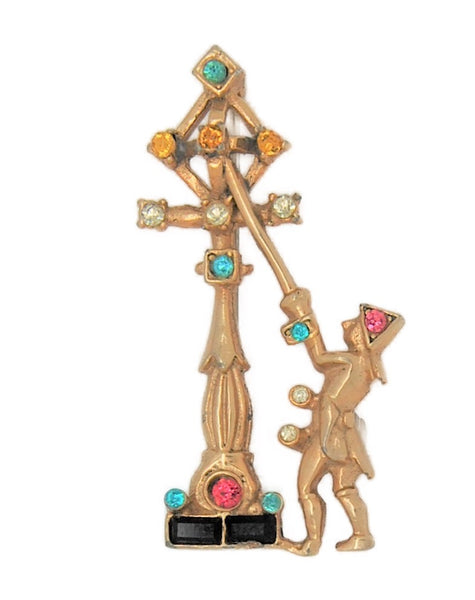 Coro Lamp Lighter Small Series Vintage Figural Brooch