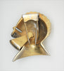 Reja Gladiator Helmet Moveable Visor Fur Clip Vintage Figural Pin Brooch