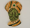 HAR Maharajah Sultan King Enamel Figural Brooch Pin 1950s - Mink Road Vintage Jewelry