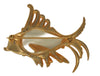 Staret Lucite Belly Gold Tone Plate Finned Fish Vintage Figural Pin Brooch