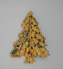 Christmas Tree Ornaments Branches Green Enamel Figural Holiday Brooch - 1990s