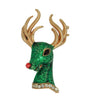 Vintage Christmas Sparking Rudolph Reindeer Costume Figural Brooch