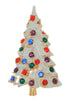 Flocked Rhinestone Ornaments Tree Vintage Figural Pin Brooch