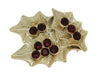 Dodds Holly Leaves Red Berries Vintage Holiday Costume Brooch