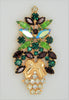 Christmas Holiday Topiary  Swarovski Crystals Gold Tree Vintage Figural Brooch