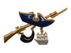 Silson Patriotic Minuteman Horn Ship Vintage Costume Figural Pin Brooch