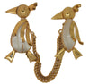 Art Deco Carved Lucite Jelly Belly Penguin Chatelaine Vintage Figural Pin Brooch Set