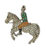 Ora Horse Shriner Rider Rhinestones Vintage Figural Pin Brooch