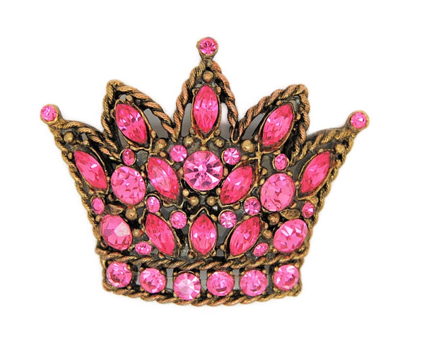 Regency Baby Pink Royal Crown Vintage Figural Pin Brooch