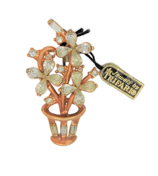 Trifari A Philippe Star Floral Urn Vintage Figural Pin Brooch