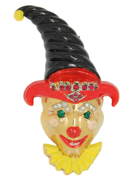 Staret Court Jester Clown RECAST Vintage Figural Costume Brooch
