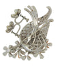 Corocraft Star Flowers Sparkling Rhodium Crystal Brooch & Earring Set