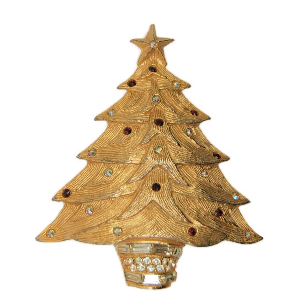 Benedikt NY Classic Christmas Tree Holiday Vintage Figural Pin Brooch