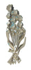 Coro Floral Spray Hyacinth Rhinestones Pot Metal Vintage Figural Pin Brooch