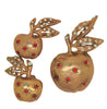Reja Rose Gold Apple Vintage Figural Brooch & Earrings Set
