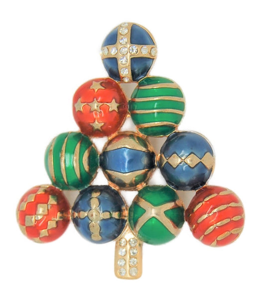 Christmas Luxury Claiborne Gold Plate Ornament Tree Vintage Figural Brooch