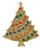 Classic Christmas Tree Rhinestones Tree Vintage Figural Brooch
