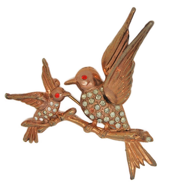 Block Apparel Birds on Branch Vintage Figural Pin Brooch