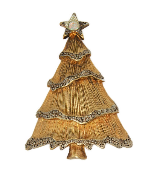 Liz Claiborne LC Holiday Christmas Tree Vintage Figural Pin Brooch