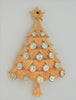 Mylu Gold Icy Clear Rhinestone Ornament Tree Vintage Figural Brooch