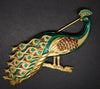 Bob Mackie Peacock Enamel Figural Brooch Pin - Mink Road Vintage Jewelry