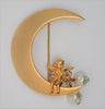 Jeanne Angel Moon Dangling Pearls Vintage Figural Pin Brooch