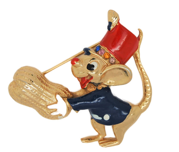 Coro Dumbo Timothy Q Mouse Walt Disney Productions WDP Figural Brooch Pin