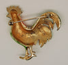 CFW Har Enamaled Rooster Figural Brooch - Mink Road Vintage Jewelry