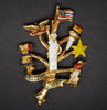 Rafaelian Patriotic Lady Liberty Figural Vintage Brooch - Mink Road Vintage Jewelry