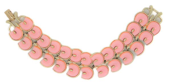 Coro Baby Pink Gorgeous Scallop Vintage Figural Bracelet
