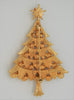 Mylu Gold Icy Clear Rhinestone Ornament Tree Vintage Figural Brooch