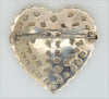 Art Deco Pearl Rhodium Heart Vintage Figural Costume Pin Brooch